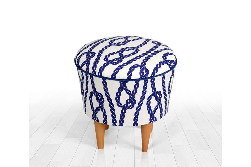 Pradera Sittepuff 42 cm - Blå/Hvit - Møbler - Stoler - Krakk - Puff