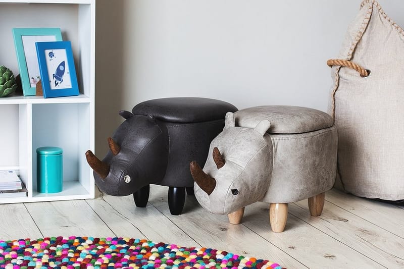 Puff Rhino 60 cm - Grå - Møbler - Stoler - Krakk - Puff