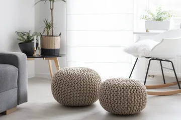 Pute Conrad 40 cm - Beige - Møbler - Stoler - Krakk - Puff