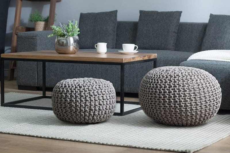 Pute Conrad 50 cm - Grå - Møbler - Stoler - Krakk - Puff