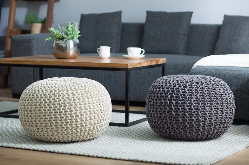 Pute Conrad 50 cm - Grå - Møbler - Stoler - Krakk - Puff