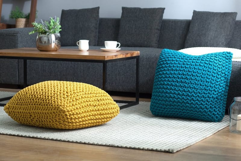 Pute Conrad 50 cm - Gul - Møbler - Stoler - Krakk - Puff