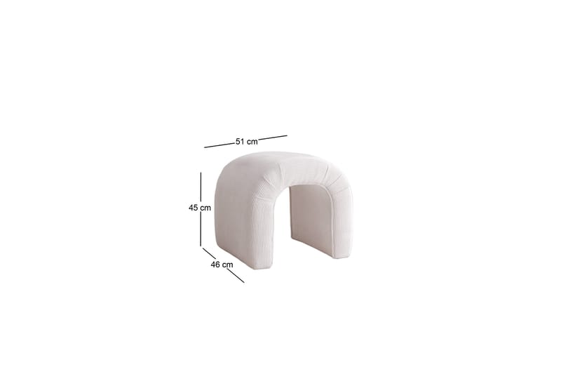 Ramdas Sittepuff 51 cm - Hvit - Møbler - Stoler - Krakk - Puff