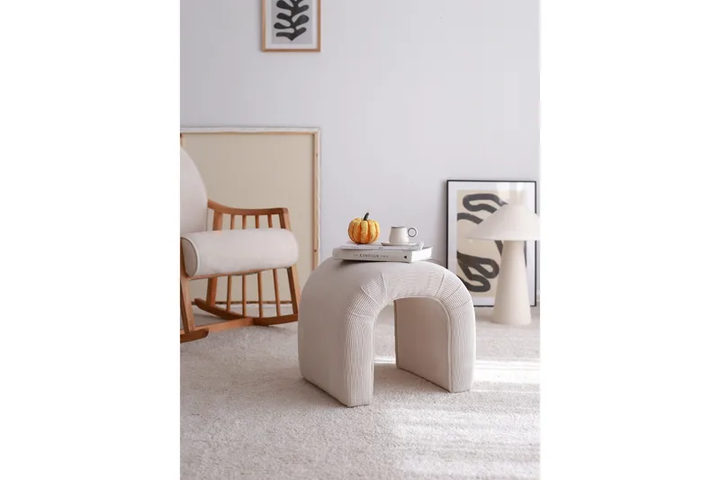 Ramdas Sittepuff 51 cm - Hvit - Møbler - Stoler - Krakk - Puff