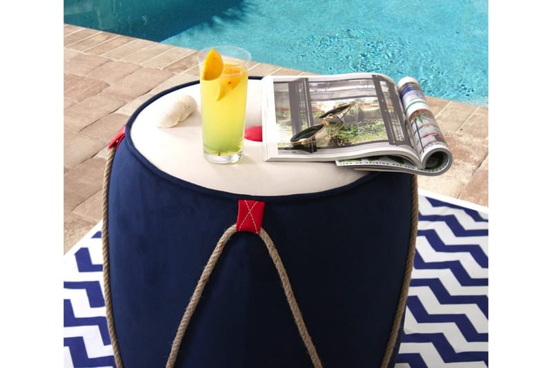 Redlands Sittepuff 42 cm - Blå - Møbler - Stoler - Krakk - Puff