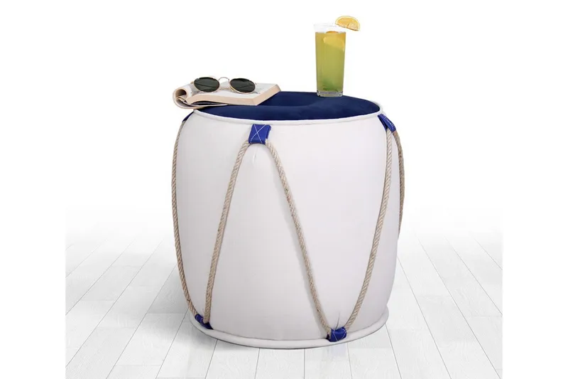 Redlands Sittepuff 42 cm, Hvit/Blå