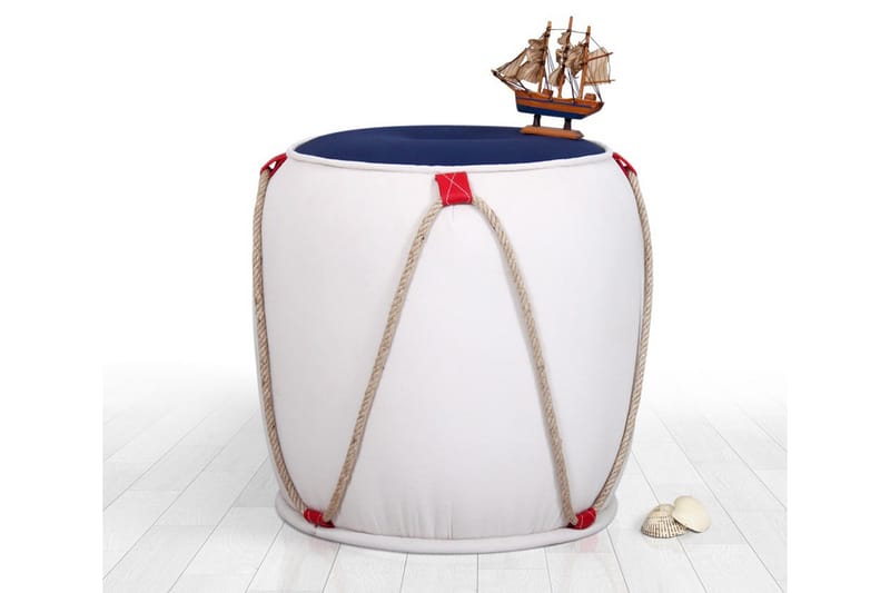 Redlands Sittepuff 42 cm, Hvit/Rød