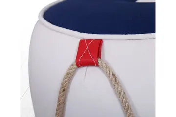 Redlands Sittepuff 42 cm - Hvit/Rød - Møbler - Stoler - Krakk - Puff