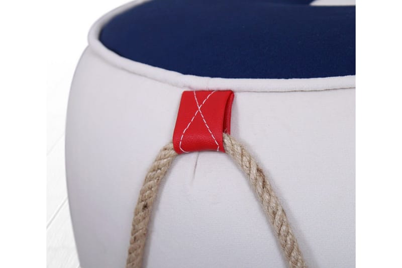 Redlands Sittepuff 42 cm - Hvit/Rød - Møbler - Stoler - Krakk - Puff