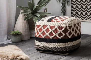 Sager Puff 48 cm - Flerfarget - Møbler - Stoler - Krakk - Puff