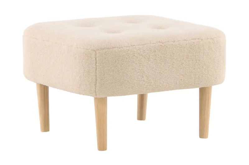 Salina Sittepuff med knapper, Hvid