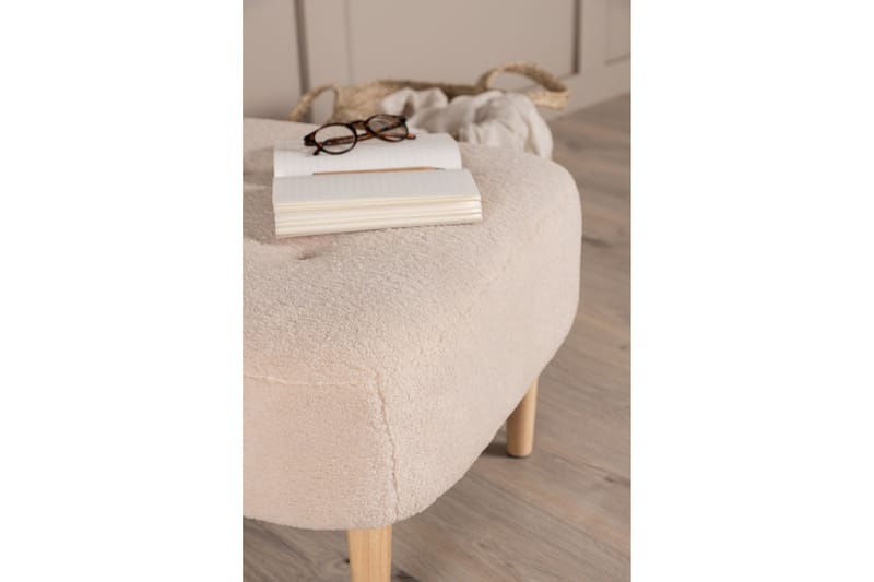 Salina Sittepuff med knapper - Hvid - Møbler - Stoler - Krakk - Puff