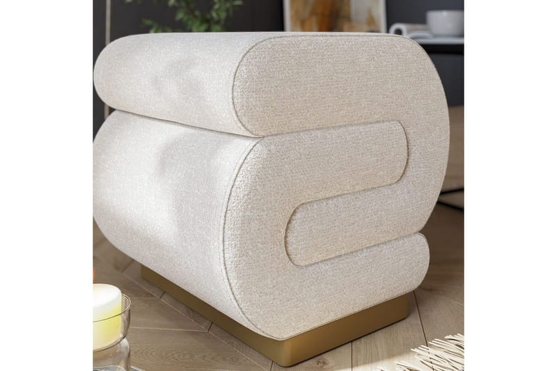 Puff Sanina Krem - Cremehvit - Møbler - Stoler - Krakk - Puff