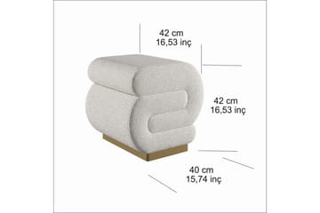 Puff Sanina Krem - Cremehvit - Møbler - Stoler - Krakk - Puff