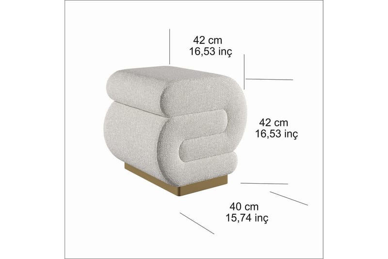 Puff Sanina Krem - Cremehvit - Møbler - Stoler - Krakk - Puff