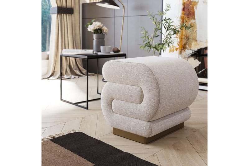 Puff Sanina Krem - Cremehvit - Møbler - Stoler - Krakk - Puff