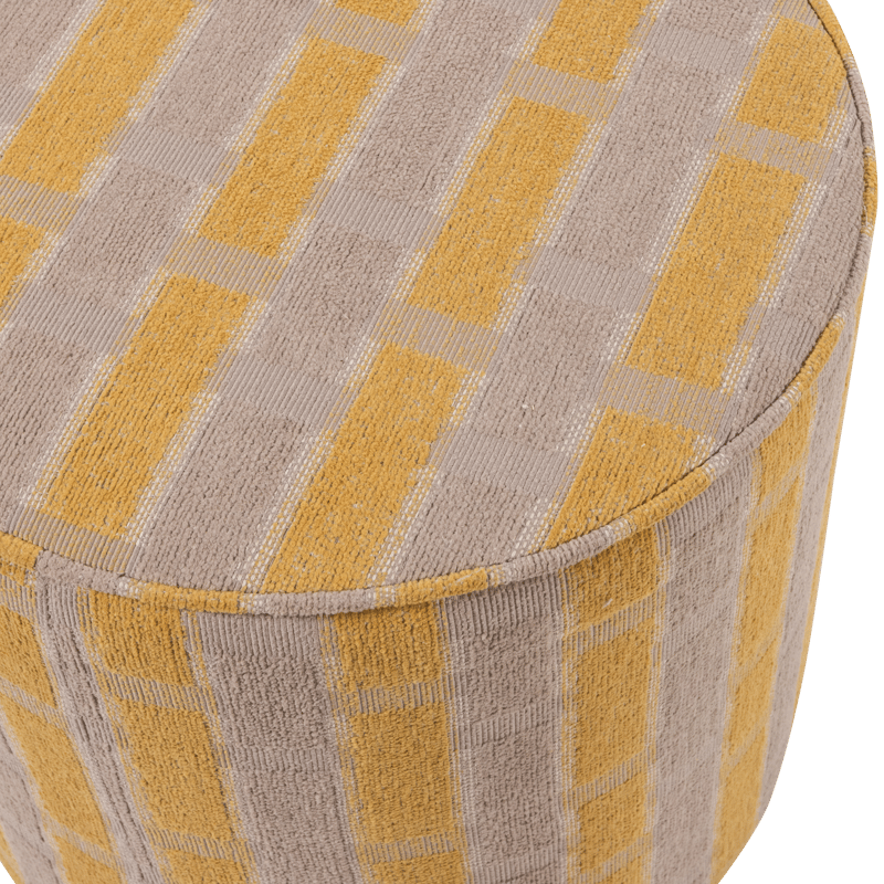 Puff Sarli 46 cm rundt - Taupe/Gul - Møbler - Stoler - Krakk - Puff