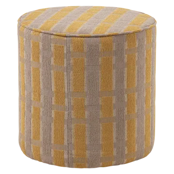 Puff Sarli 46 cm rundt - Taupe/Gul - Møbler - Stoler - Krakk - Puff