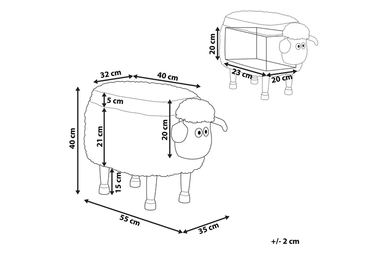 Sauepuff med oppbevaring - Rosa - Møbler - Stoler - Krakk - Puff