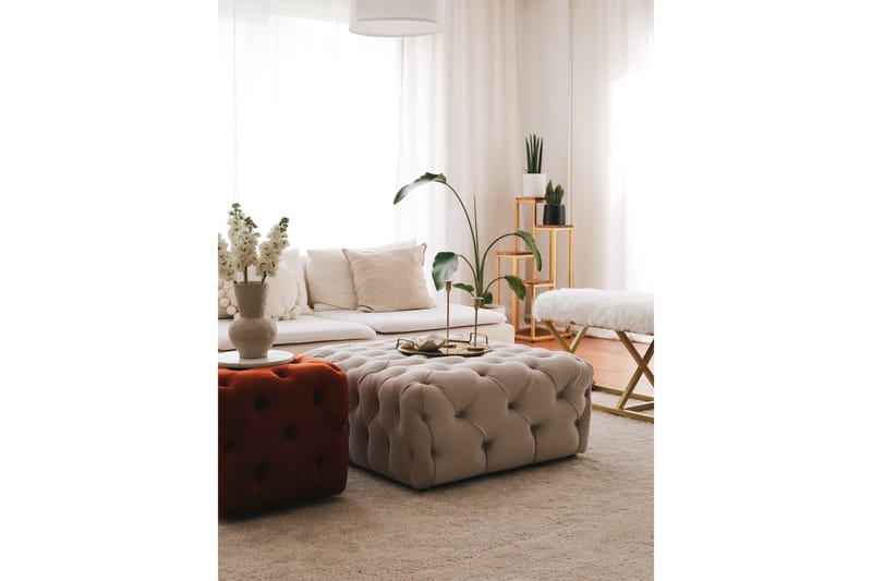 Seban Sittepuff 80 cm - Cream - Møbler - Stoler - Krakk - Puff