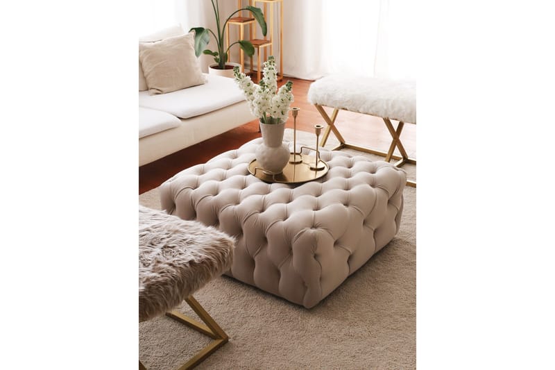 Seban Sittepuff 80 cm - Cream - Møbler - Stoler - Krakk - Puff