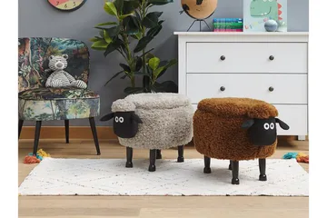 Sheep Sittepuff med Oppbevaring - Brun - Møbler - Stoler - Krakk - Puff