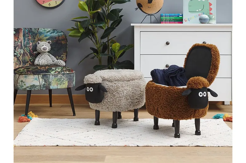 Sheep Sittepuff med Oppbevaring - Brun - Møbler - Stoler - Krakk - Puff