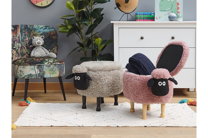 Sittepuff Ardiak med Oppbevaring - Rosa - Møbler - Stoler - Krakk - Puff