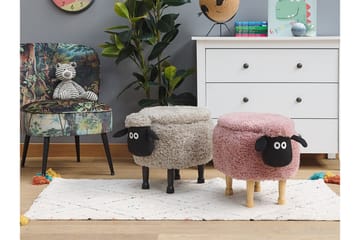 Sittepuff Ardiak med Oppbevaring - Rosa - Møbler - Stoler - Krakk - Puff
