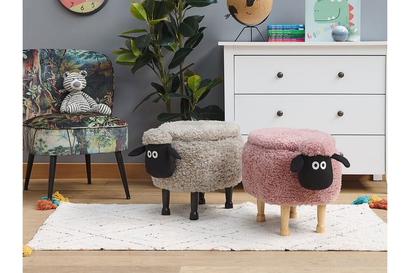 Sittepuff Ardiak med Oppbevaring - Rosa - Møbler - Stoler - Krakk - Puff