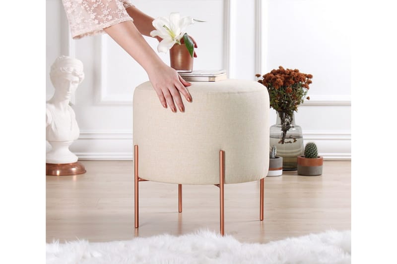 Sittepuff Armidale 40 cm - Beige - Møbler - Stoler - Krakk - Puff