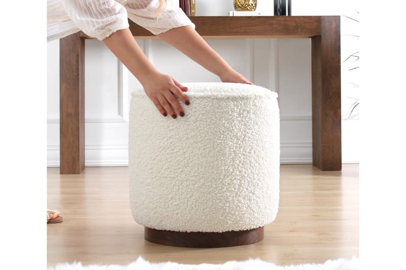Sittepuff Monterey 42 cm - Hvit - Møbler - Stoler - Krakk - Puff