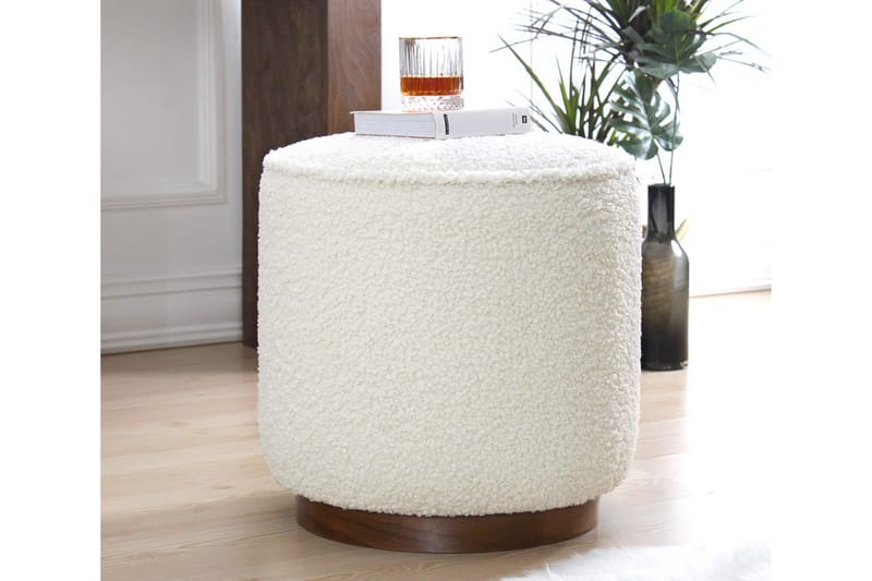 Sittepuff Monterey 42 cm - Hvit - Møbler - Stoler - Krakk - Puff