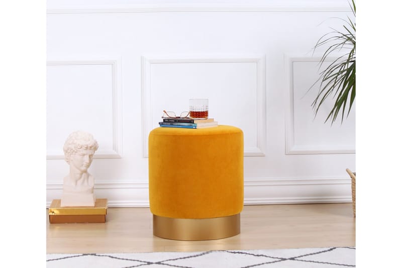 Sittepuff Rockville 40 cm - Sennepsgul - Møbler - Stoler - Krakk - Puff