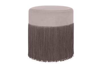 Sittepuff Sakhia med Frynser Fløyel - Beige - Møbler - Stoler - Krakk - Puff