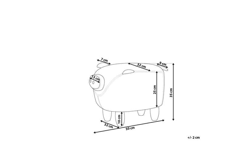 Sittepuff Piggy 50 cm - Grå - Puff