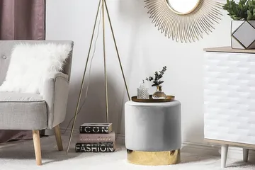 SOPHIA Puff 39 cm - Grå - Møbler - Stoler - Krakk - Puff