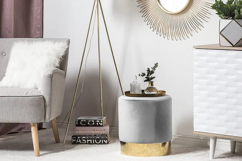 SOPHIA Puff 39 cm - Grå - Møbler - Stoler - Krakk - Puff