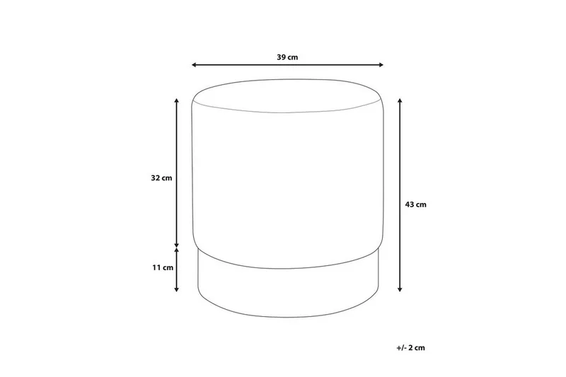 SOPHIA Puff 39 cm - Grå - Møbler - Stoler - Krakk - Puff