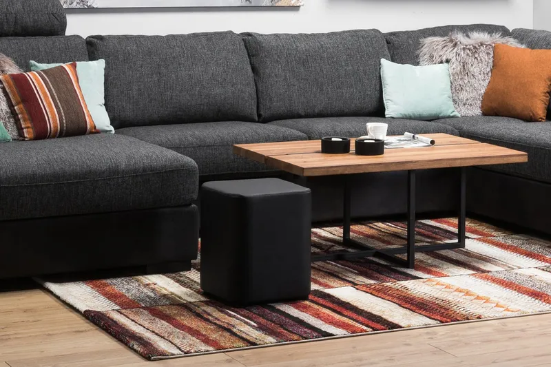 Square Puff Lær - Svart - Møbler - Stoler - Krakk - Puff