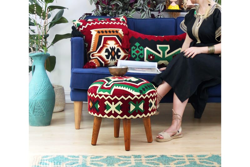 Tarrytown Sittepuff 46 cm - Flerfarget - Møbler - Stoler - Krakk - Puff