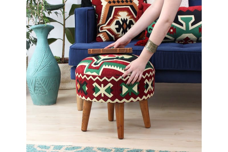 Tarrytown Sittepuff 46 cm - Flerfarget - Møbler - Stoler - Krakk - Puff