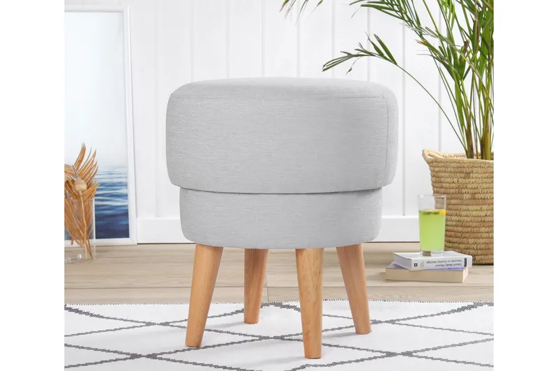 Veccio Sittepuff 47 cm, Lysegrå