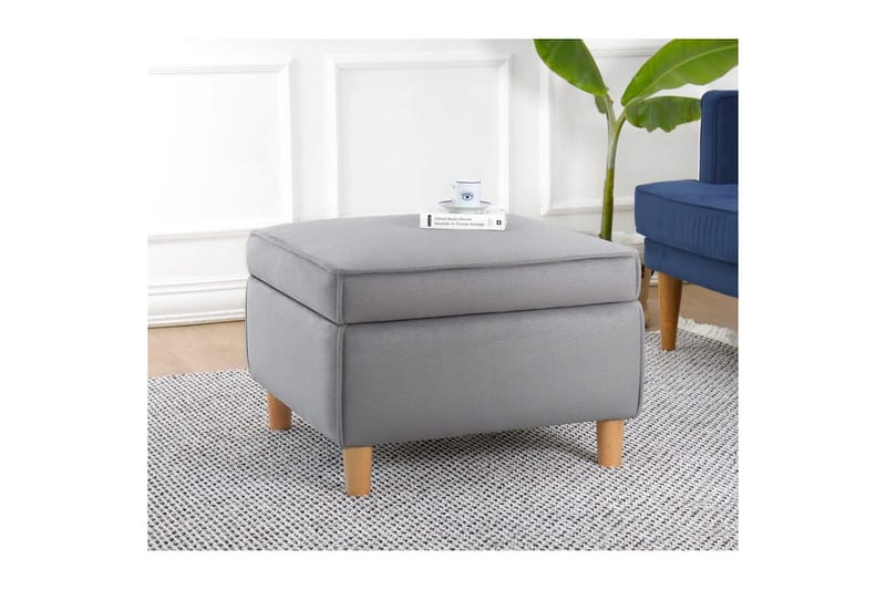Puff Veyacen Grå - Grå - Møbler - Stoler - Krakk - Fotskammel