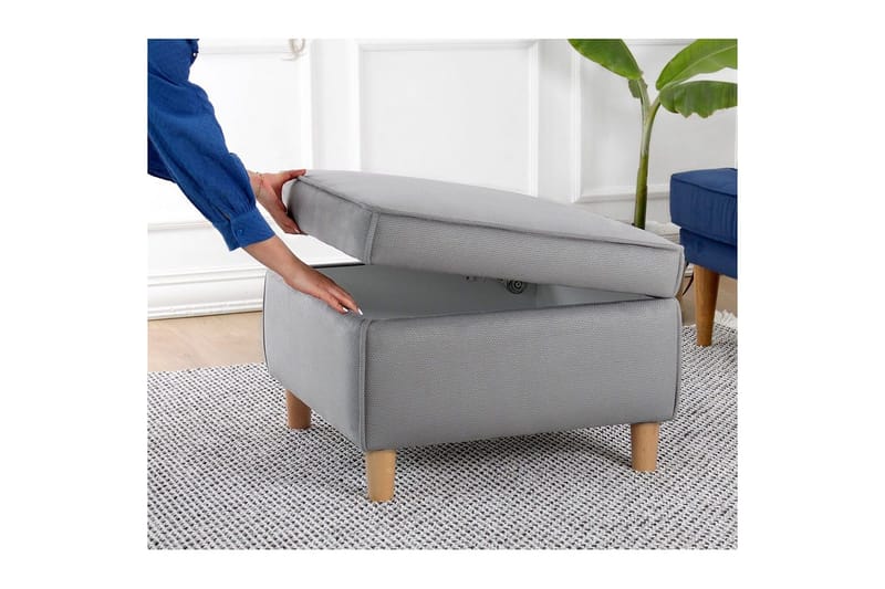 Puff Veyacen Grå - Grå - Møbler - Stoler - Krakk - Fotskammel