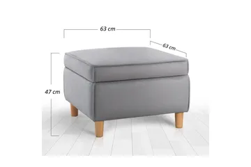 Puff Veyacen Grå - Grå - Møbler - Stoler - Krakk - Fotskammel