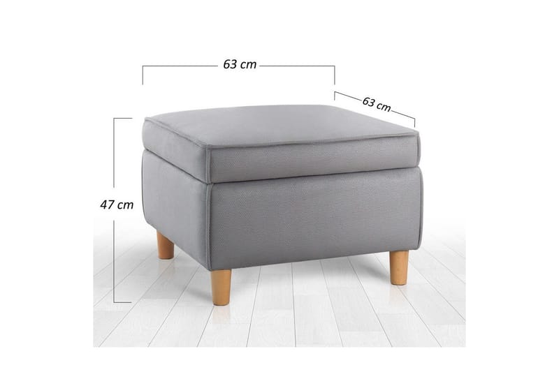 Puff Veyacen Grå - Grå - Møbler - Stoler - Krakk - Fotskammel