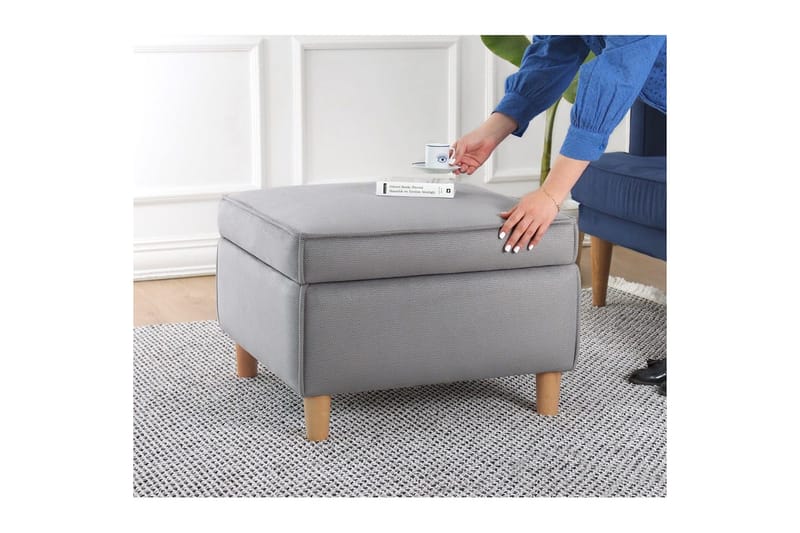 Puff Veyacen Grå - Grå - Møbler - Stoler - Krakk - Fotskammel
