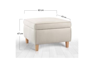 Puff Veyacen Krem - Krem - Møbler - Stoler - Krakk - Fotskammel