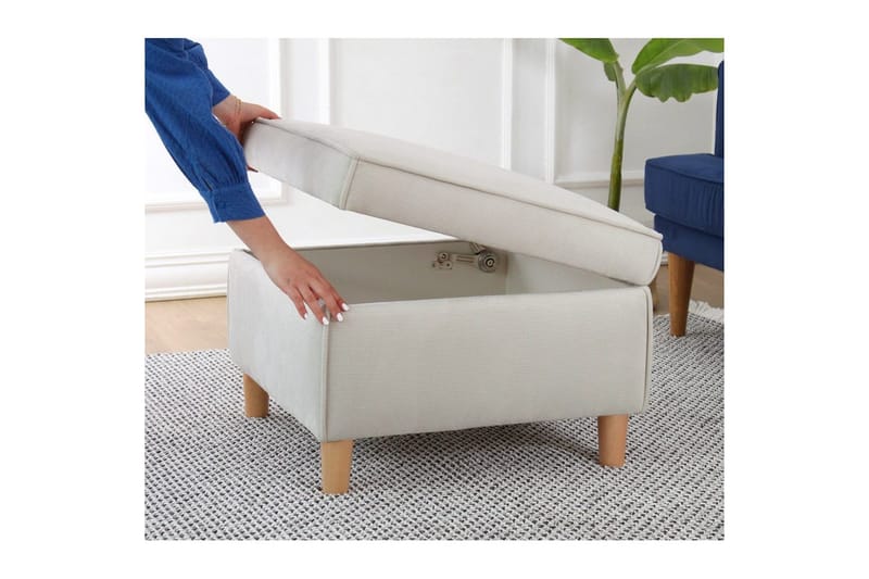 Puff Veyacen Krem - Krem - Møbler - Stoler - Krakk - Fotskammel